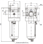 Фильтр-влагоотделитель динамический (1740EB.A.S, 1740EB.B.S, 1740EB.C.S) Типоразмер 4. Присоединение G1". Автоматический отвод конденсата.